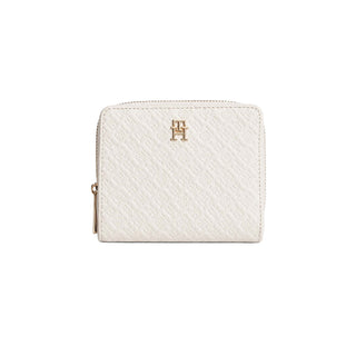 BILLETERA BEIGE HILFIGER ICON CON SOLAPA Y CREMALLERA AW0AW18474
