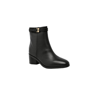 BOTINES DE CUERO CON TACÓN ANCHO