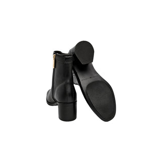 BOTINES DE CUERO CON TACÓN ANCHO