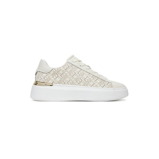 TENIS BLANCO DE CUERO CON PLATAFORMA Y MONOGRAMA FW0FW09155