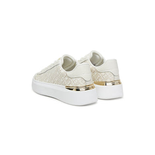 TENIS BLANCO DE CUERO CON PLATAFORMA Y MONOGRAMA FW0FW09155