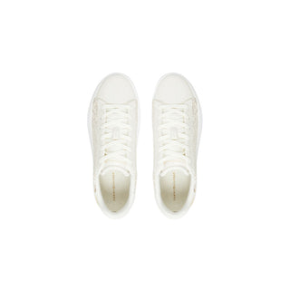 TENIS BLANCO DE CUERO CON PLATAFORMA Y MONOGRAMA FW0FW09155